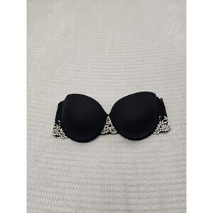 Wacoal Bra Womens 36 C Black Strapless Lace Padded Underwire